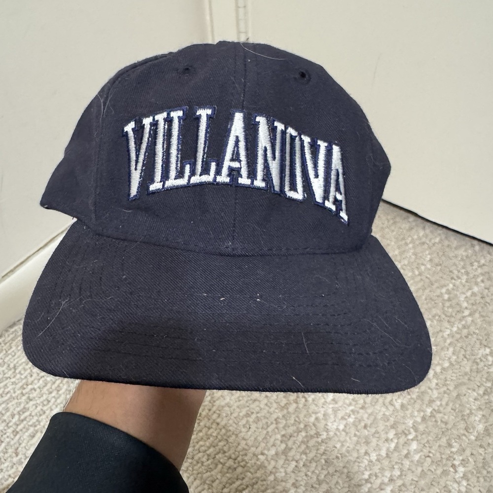 Vintage NOVA Villanova University Square Navy Blue Hat Cap Made in USA Size 7